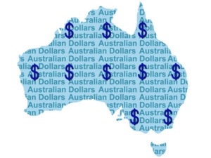 Australian map and currency