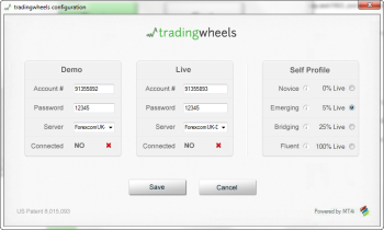 Trading Wheels Configuration Screen