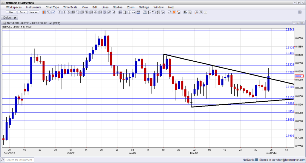 NZDUSD Technical Analysis January 6 10 2014 fundamental outlook and sentiment