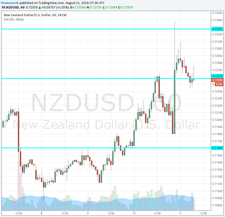 NZDUSD August 11 2016 RBNZ rate cut