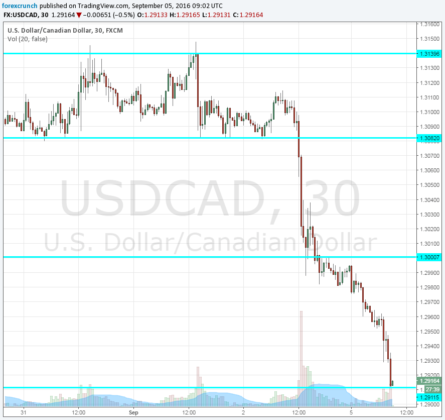 USDCAD September 5 2016 OPEC rumors