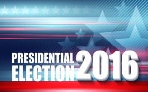 2016 USA presidential election poster. Vector illu