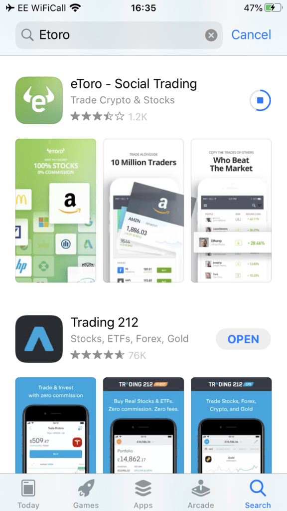 how to use etoro trading app