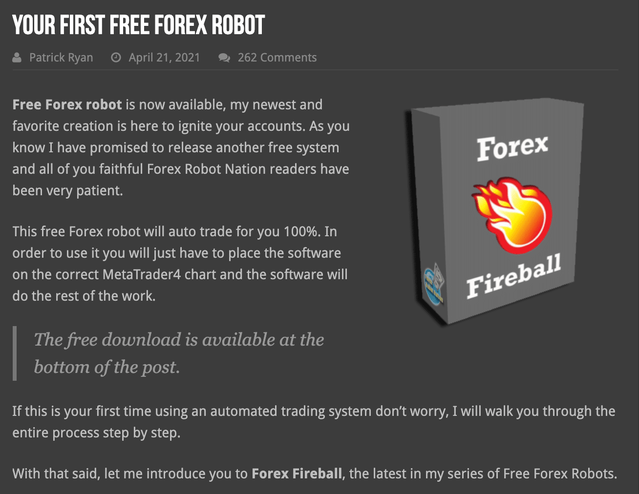 free fx robot for forex