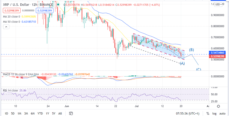 Ripple Price 12-h chart July 20