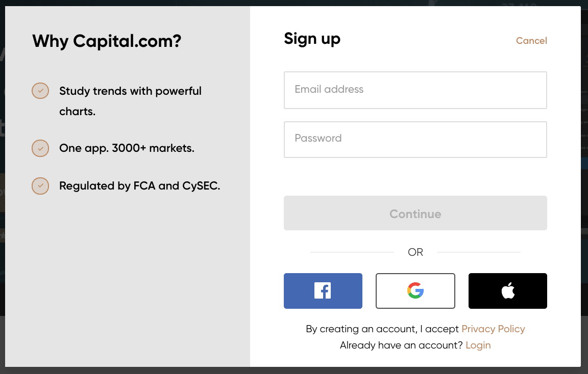 capital.com sign up