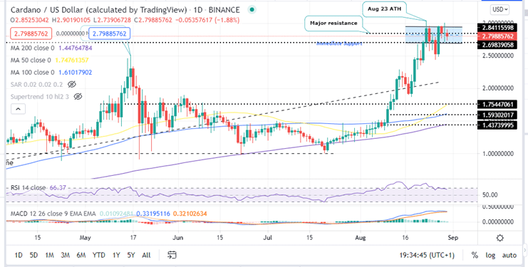 Cardano Price Daily Chart