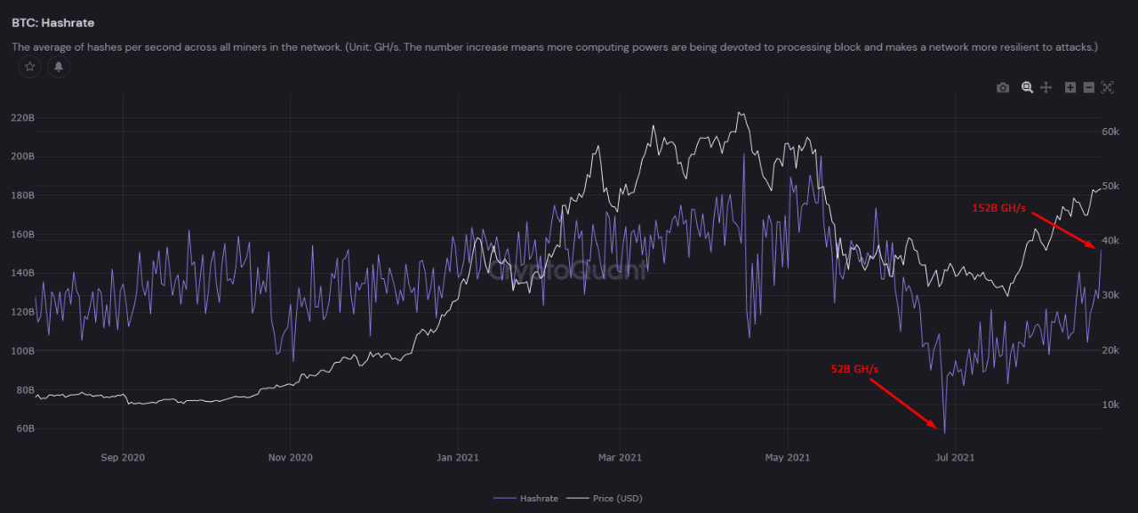 Bitcoin Price Hashrate