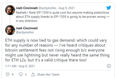 Ethereum Price tweet O'Leary