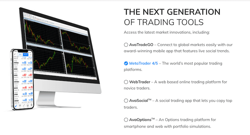 AvaTrade homepage