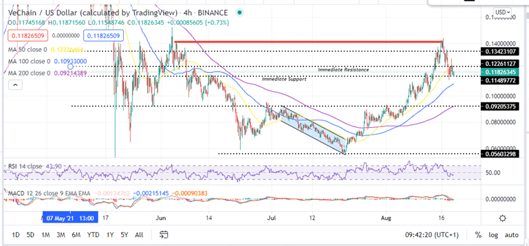 VeChain Price four-Hour