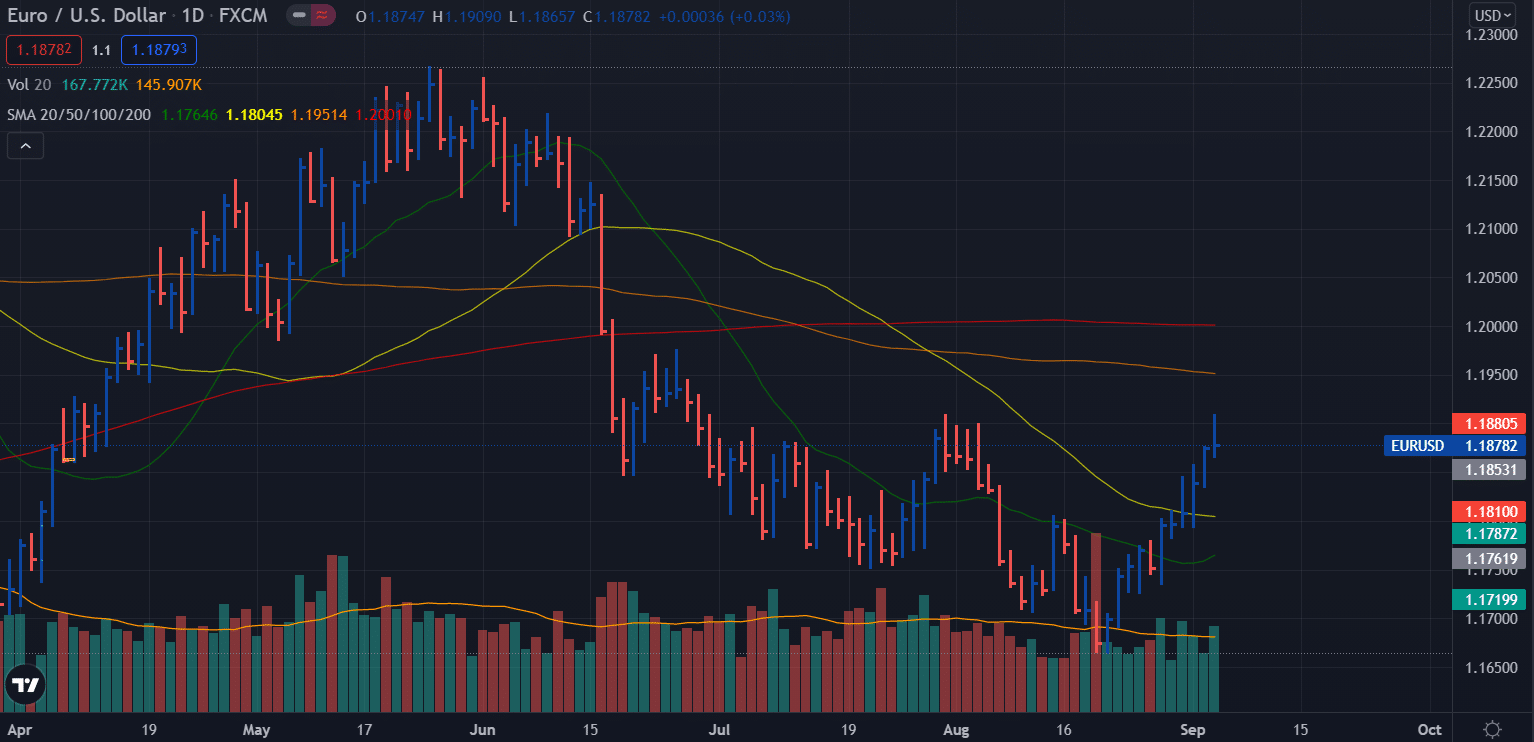 EUR/USD weekly forecast - daily chart