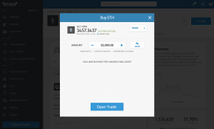 eToro buy ethereum ticket