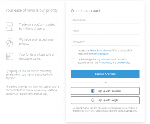 eToro signup